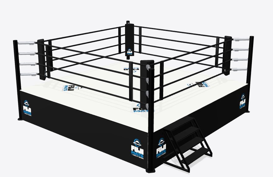3D render of a custom boxing ring