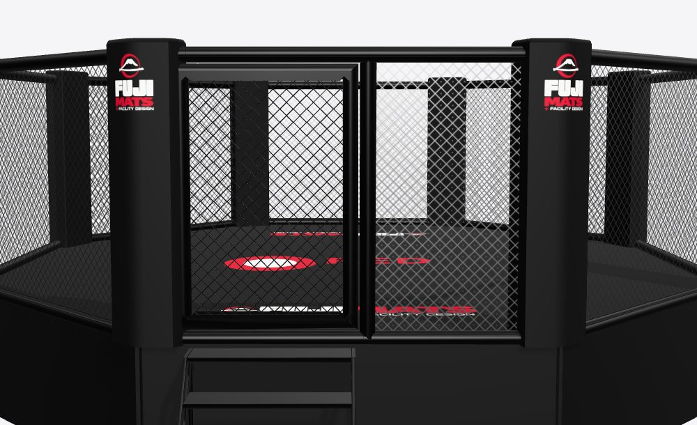 3D render of a black Fuji Mats custom cage from the cage designer